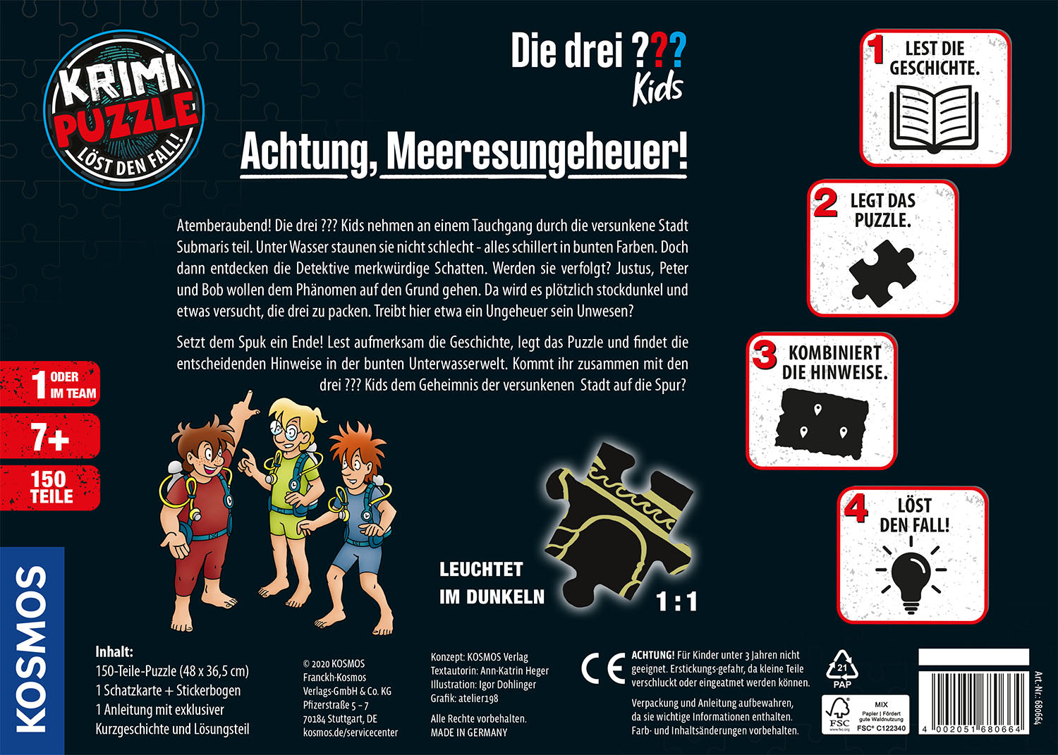 Krimi-Puzzle: Die drei ??? Kids - Achtung, Meeresungeheuer!