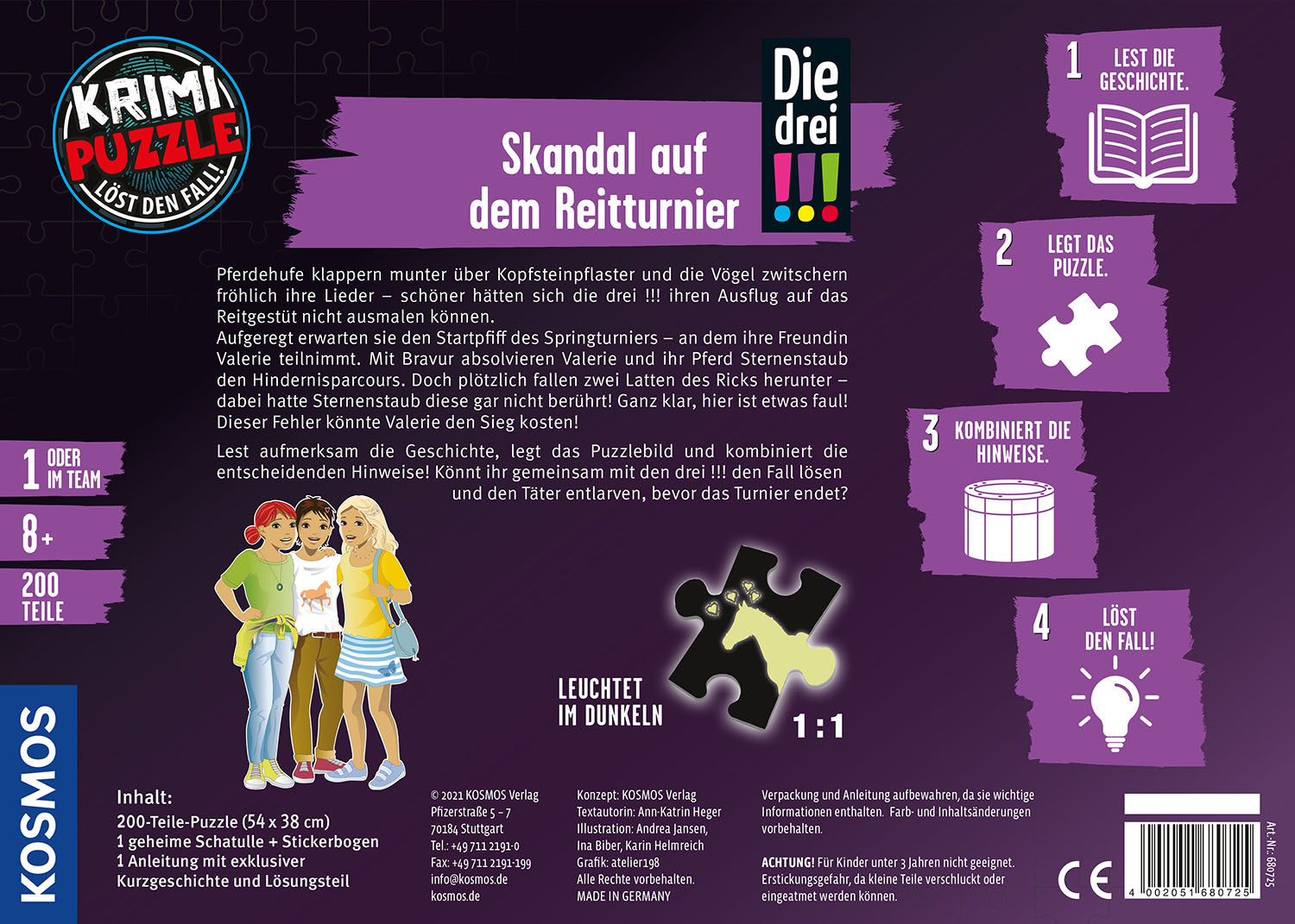 Krimi-Puzzle: Die drei !!! - Skandal auf dem Reitturnier