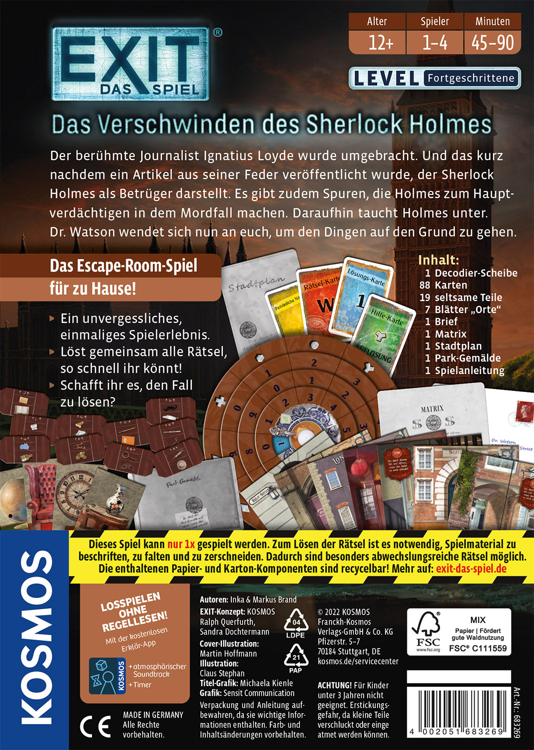 EXIT® - Das Spiel: Das Verschwinden des Sherlock Holmes