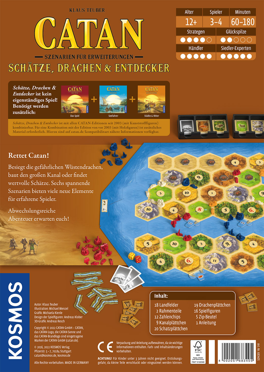 CATAN - Szenarien für Erweiterungen - Schätze, Drachen & Entdecker