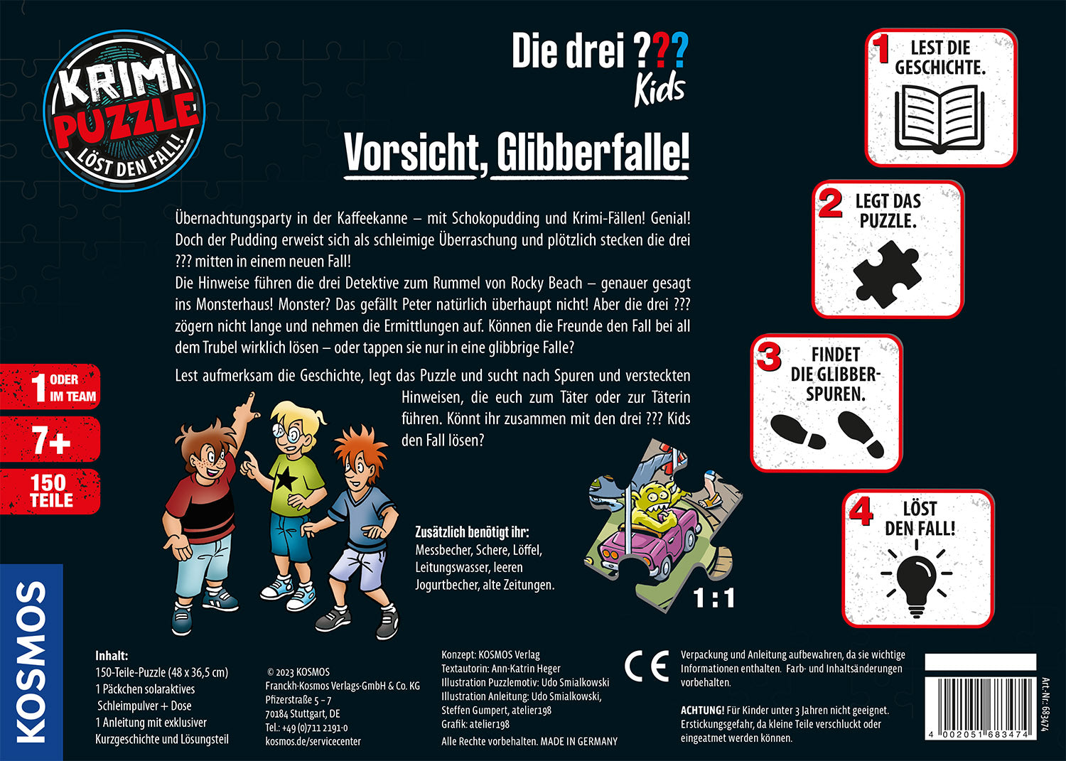 Krimi-Puzzle: Die drei ??? Kids - Vorsicht, Glibberfalle!