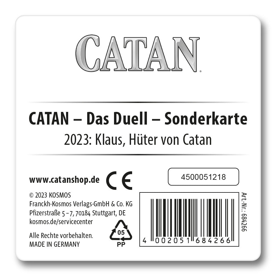 CATAN - Das Duell - Sonderkarte 2023 Klaus, Hüter von Catan