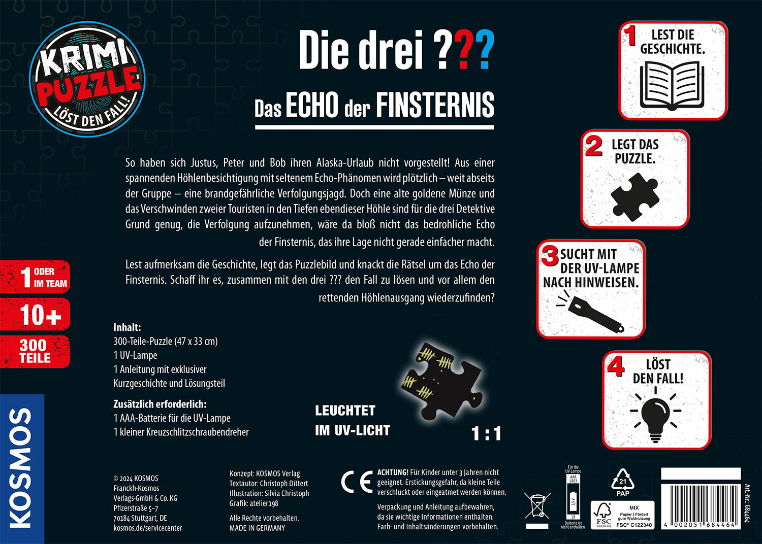 Krimi-Puzzle: Die drei ??? - Das Echo der Finsternis