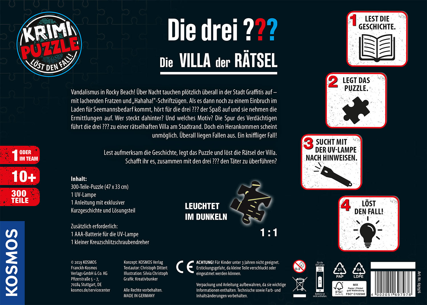 Krimi Puzzle: Die drei ??? - Die Villa der Rätsel