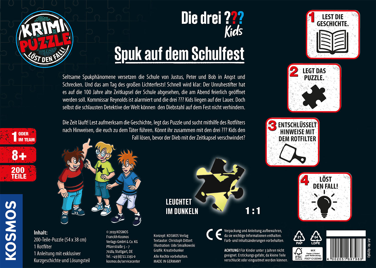 Krimi Puzzle: Die drei ??? Kids - Spuk auf dem Schulfest