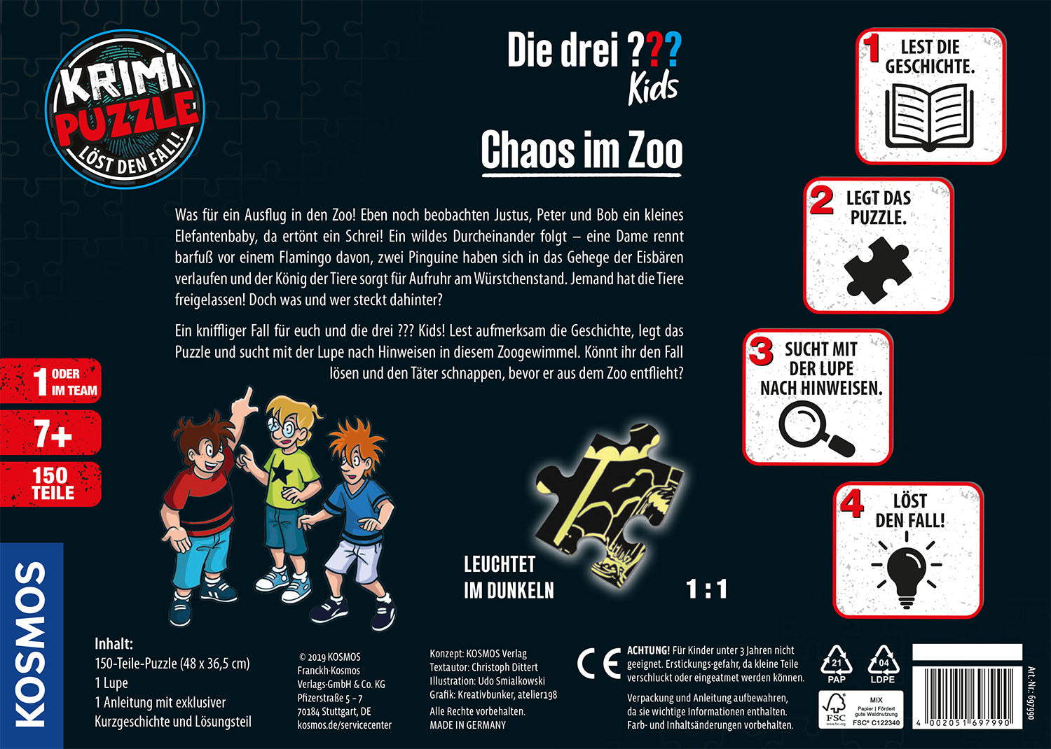 Krimi Puzzle: Die drei ??? Kids - Chaos im Zoo