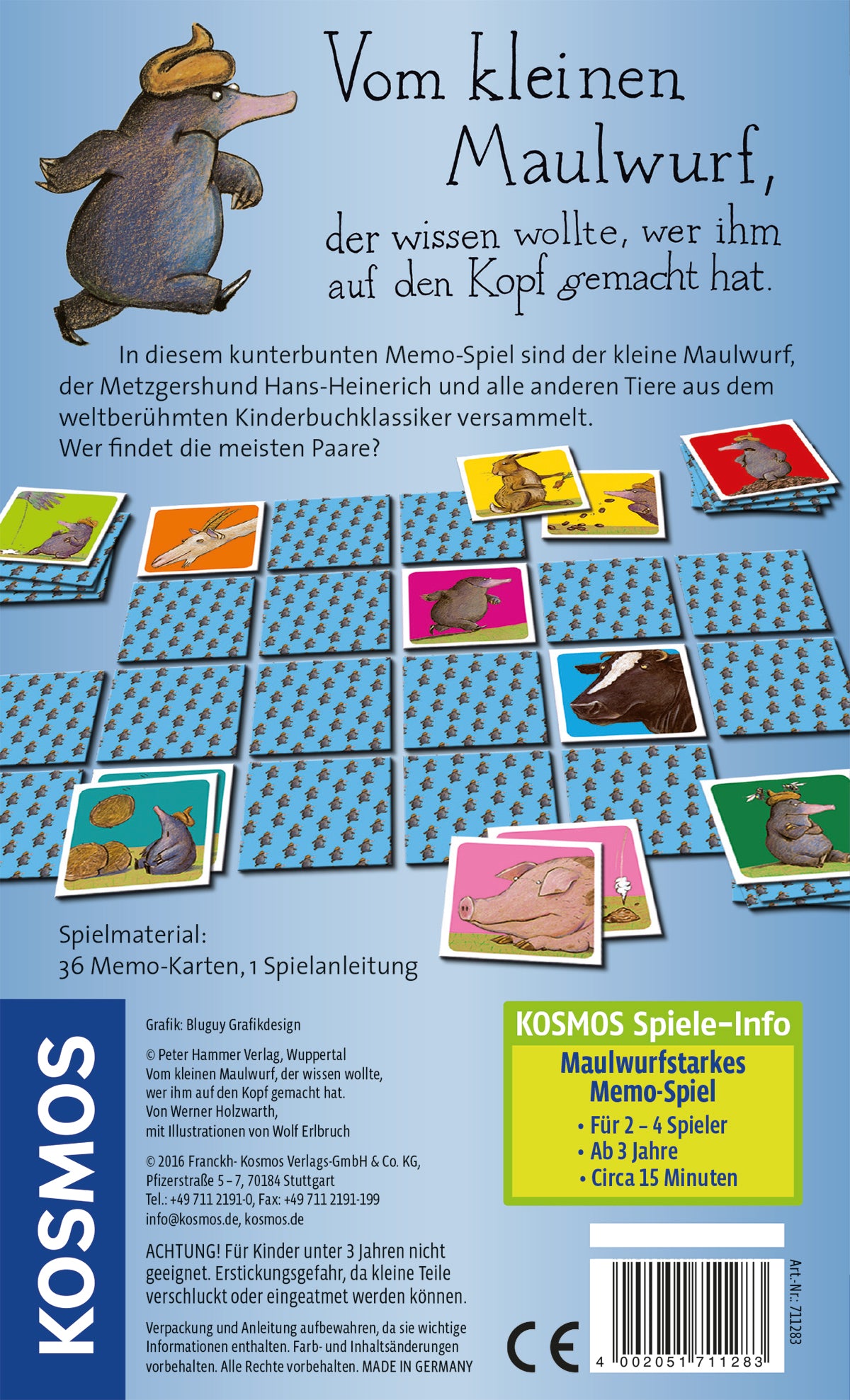 Vom kleinen Maulwurf, der wissen wollte, wer ihm auf den Kopf gemacht hat.