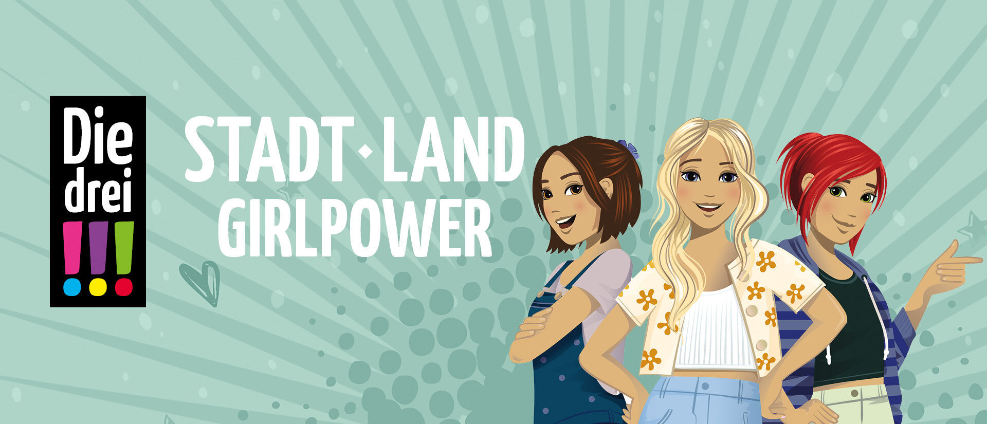 Die drei !!!: Stadt – Land – Girlpower Banner