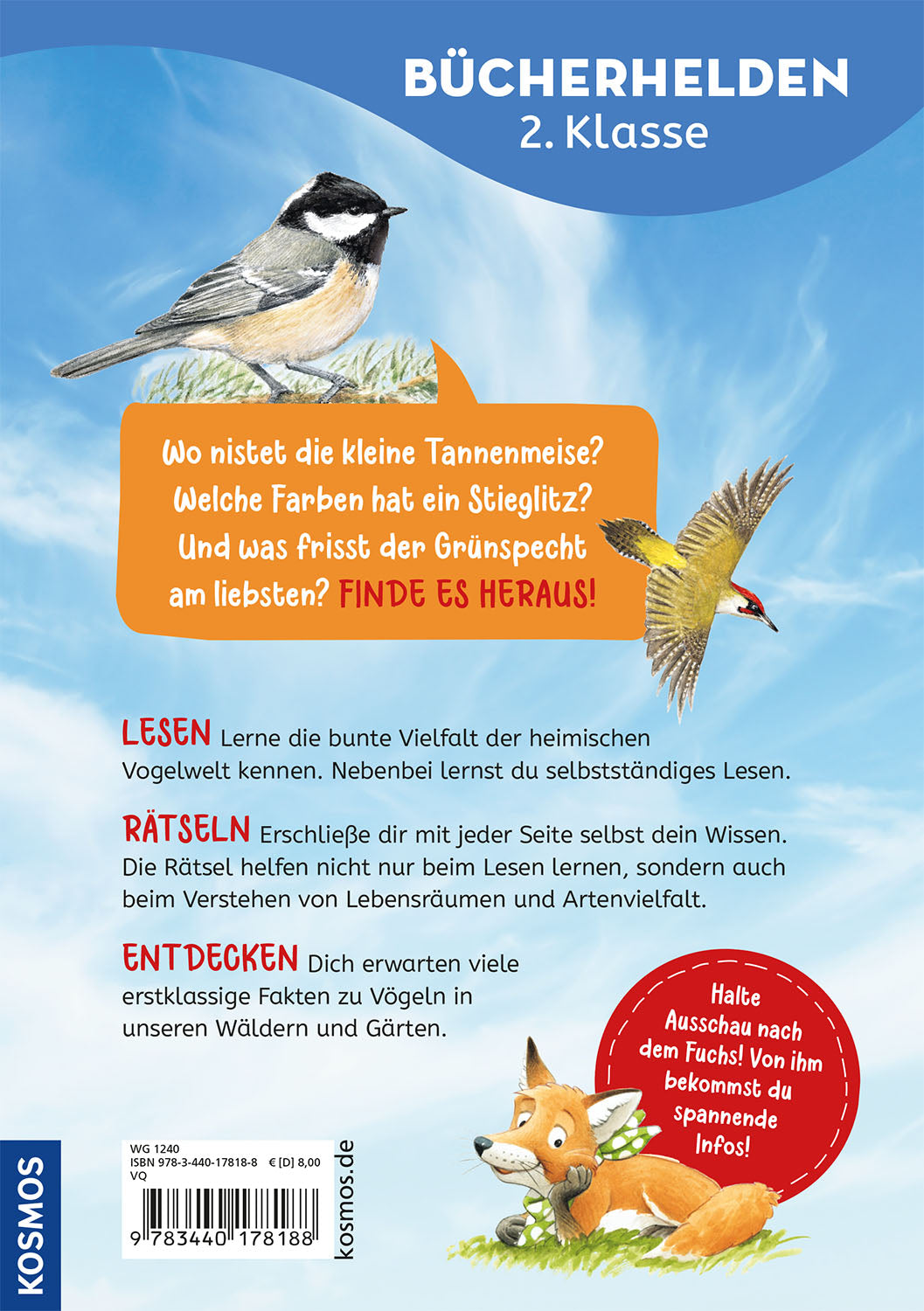 Lesen lernen mit Naturrätseln, Bücherhelden 2. Klasse, heimische Vögel