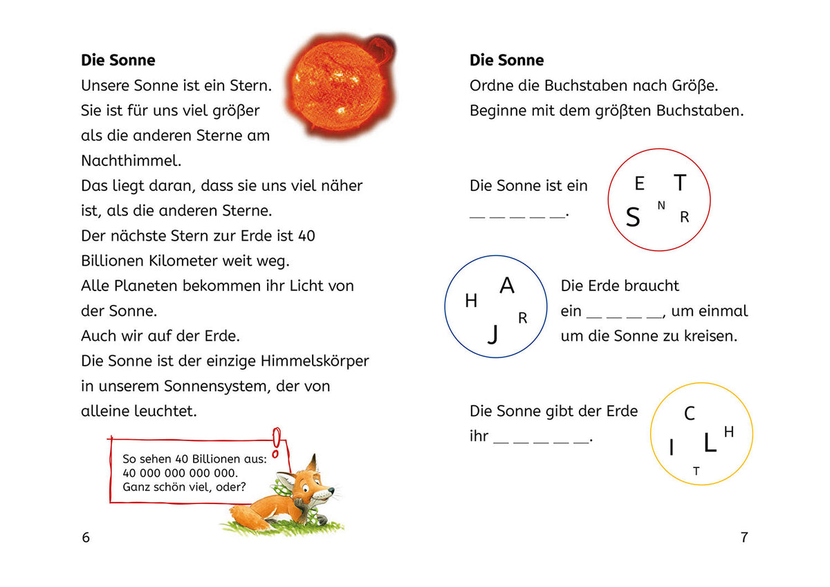 Lesen lernen mit Naturrätseln, Bücherhelden 2. Klasse, Sternbilder & Planeten