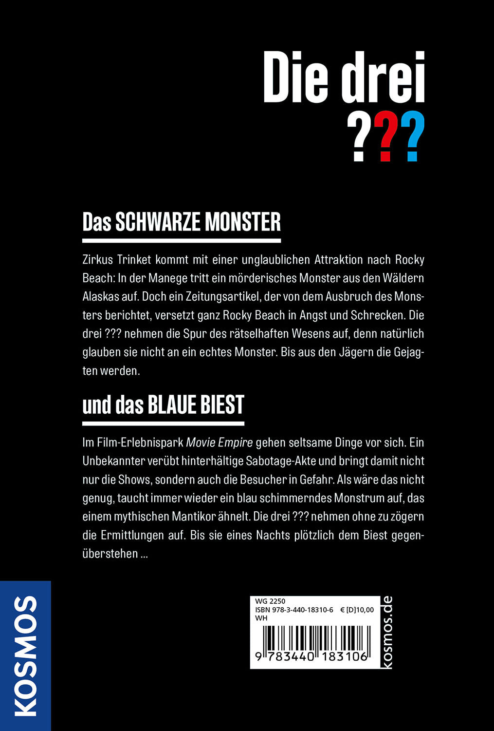 Die drei ???, Das schwarze Monster / und das blaue Biest (Doppelband)