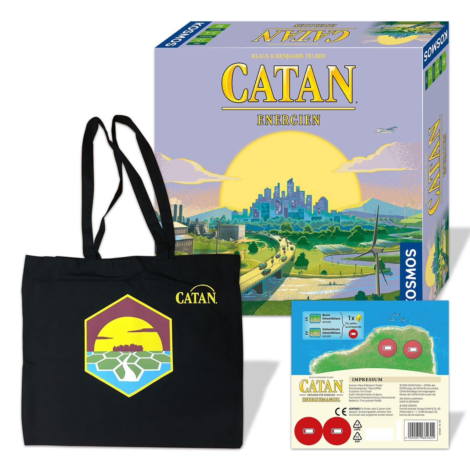 CATAN Energien + Energiemangel + Baumwolltasche