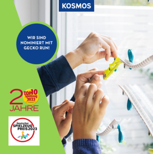 Doppelnominierung für Gecko Run von KOSMOS für den Deutschen Spielzeugpreis und TOP 10 Spielzeug 2023