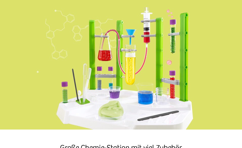 Imposante Chemielabor-Station & vielseitige Materialien