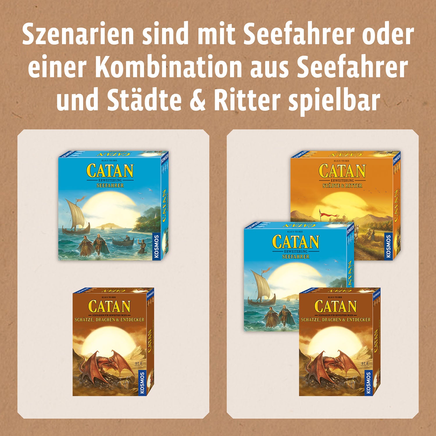 CATAN - Szenarien für Erweiterungen - Schätze, Drachen & Entdecker
