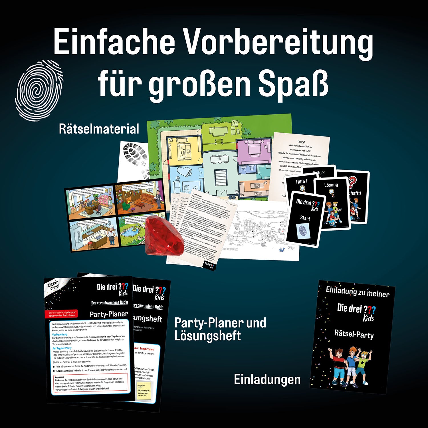 Rätsel-Party: Die drei Fragezeichen Kids - Der verschwundene Rubin