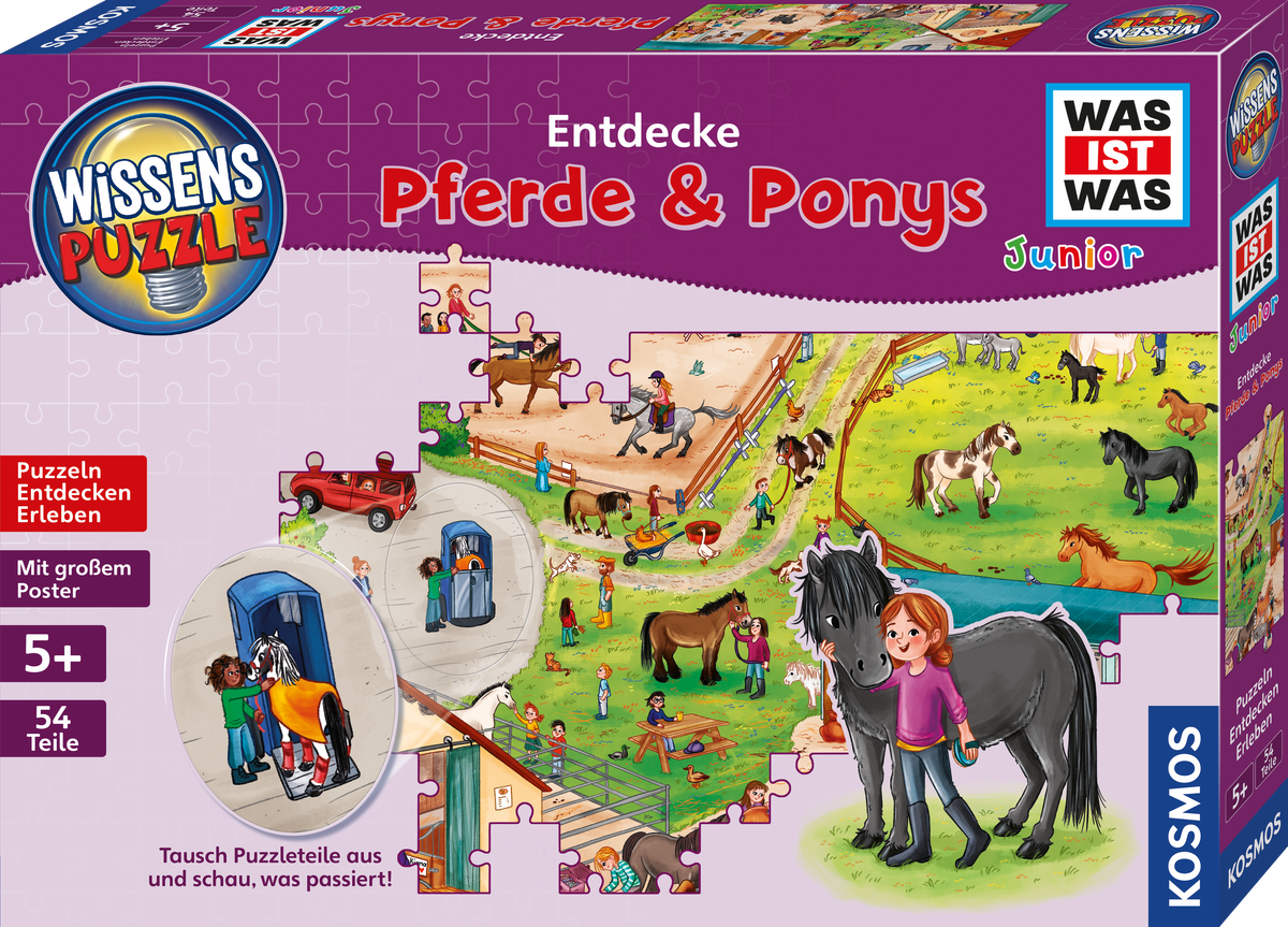 Wissenspuzzle WAS IST WAS Junior - Entdecke Pferde und Ponys