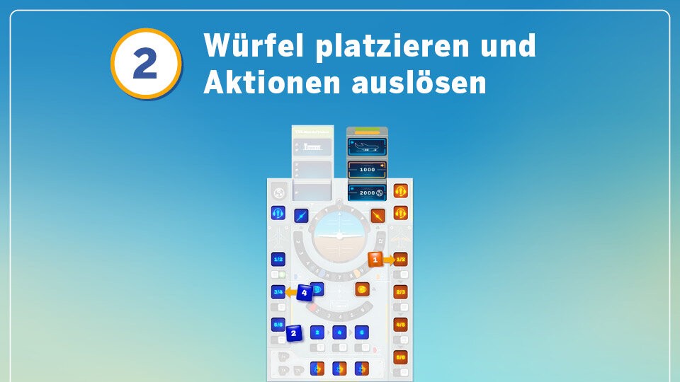 Würfel platzieren und Aktionen auslösen