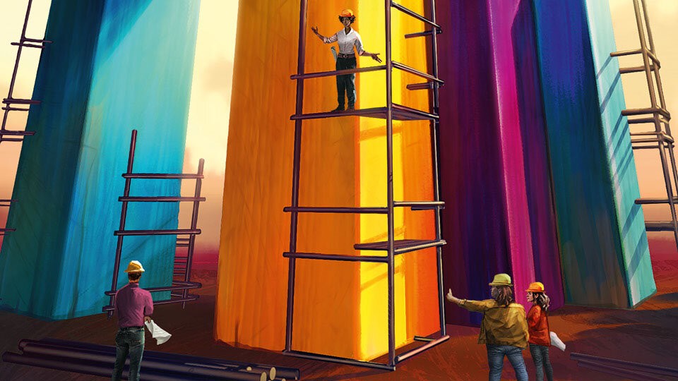 Teamwork am Turm