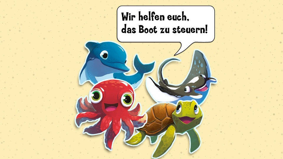 Die Meerestiere helfen den Spielenden bei ihrem Vorhaben