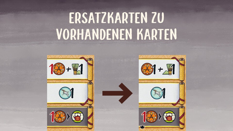 Aufgepasst: Karten zum Austauschen enthalten.
