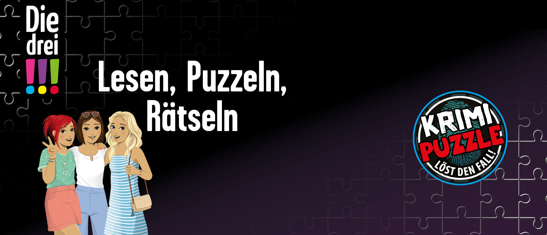 Krimi-Puzzle: Die drei !!! - Der Schatz der Delfine Banner