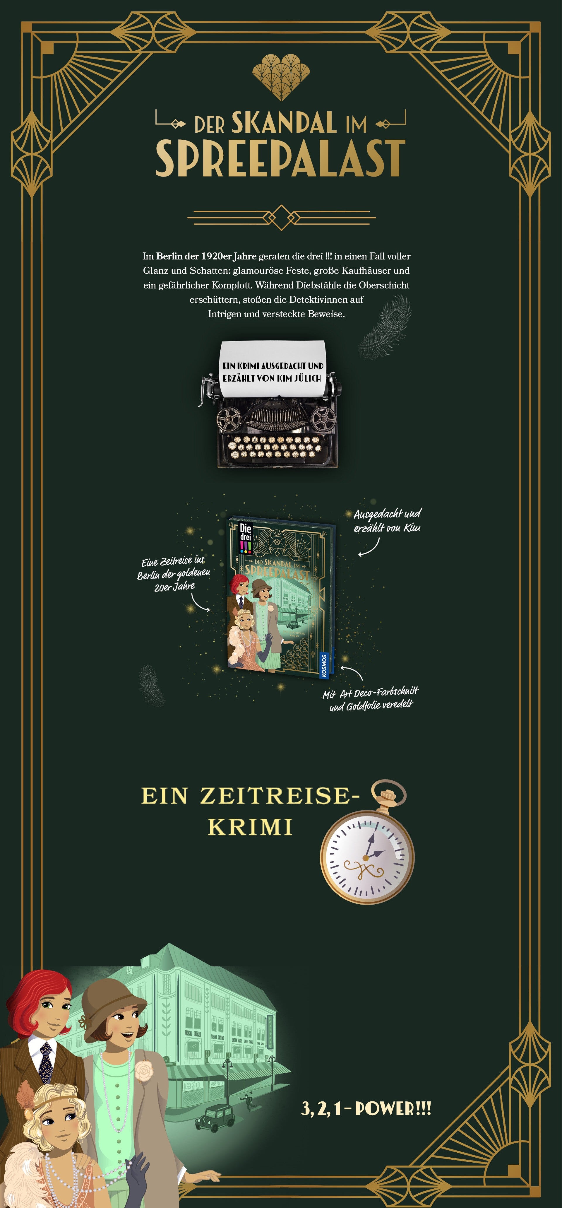 Die drei !!!, Der Skandal im Spreepalast Banner
