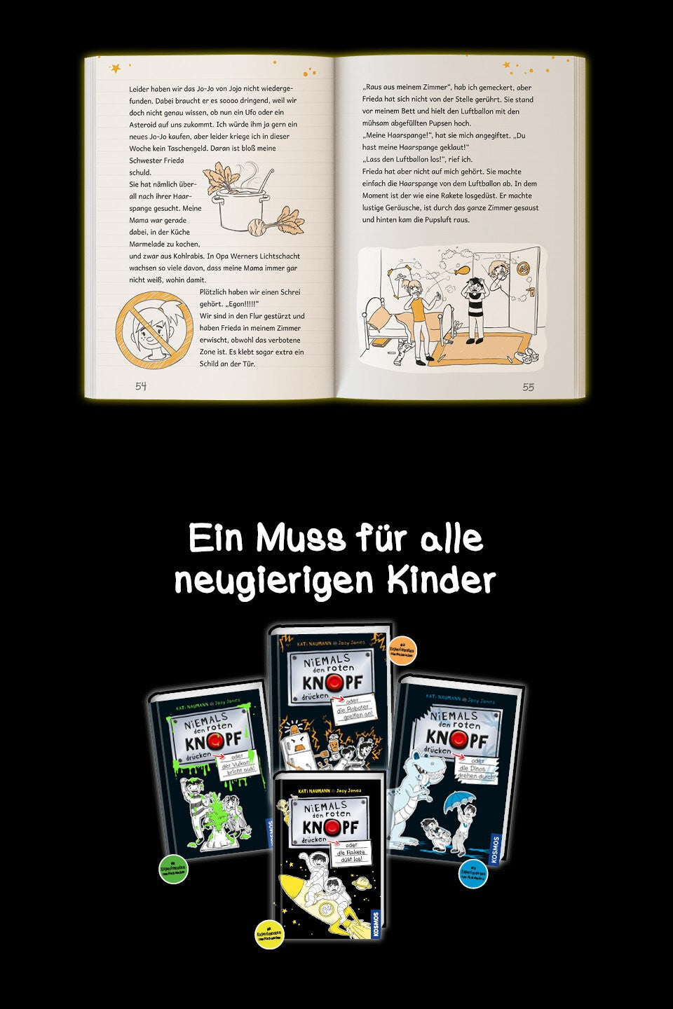 Niemals den roten Knopf drücken 4, oder die Rakete düst los Banner