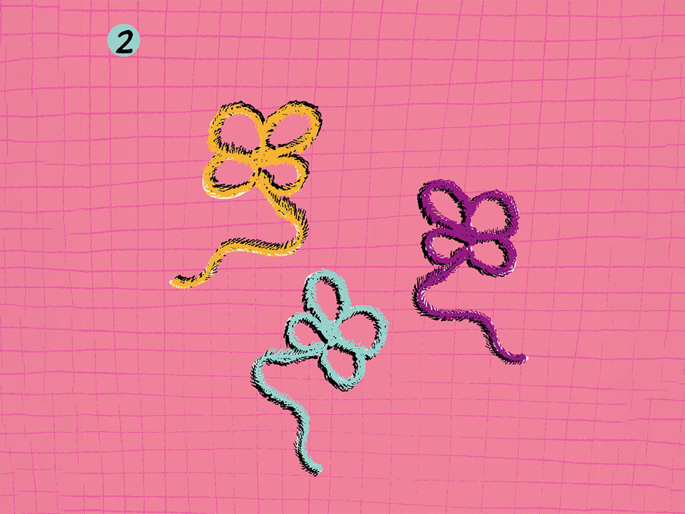 Schritt 2: Blumen formen